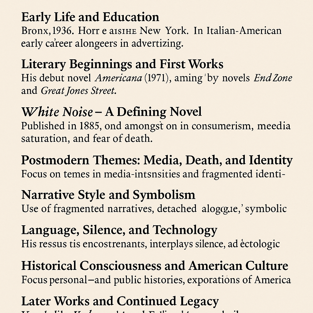 Don DeLillo Postmodern Writer
