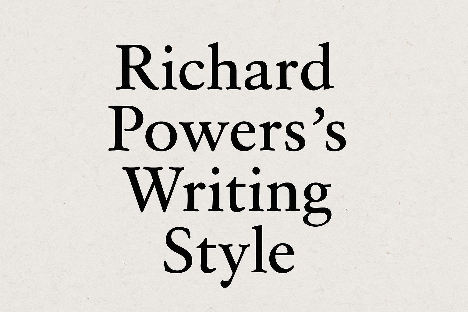 Richard Powers’s writing style 