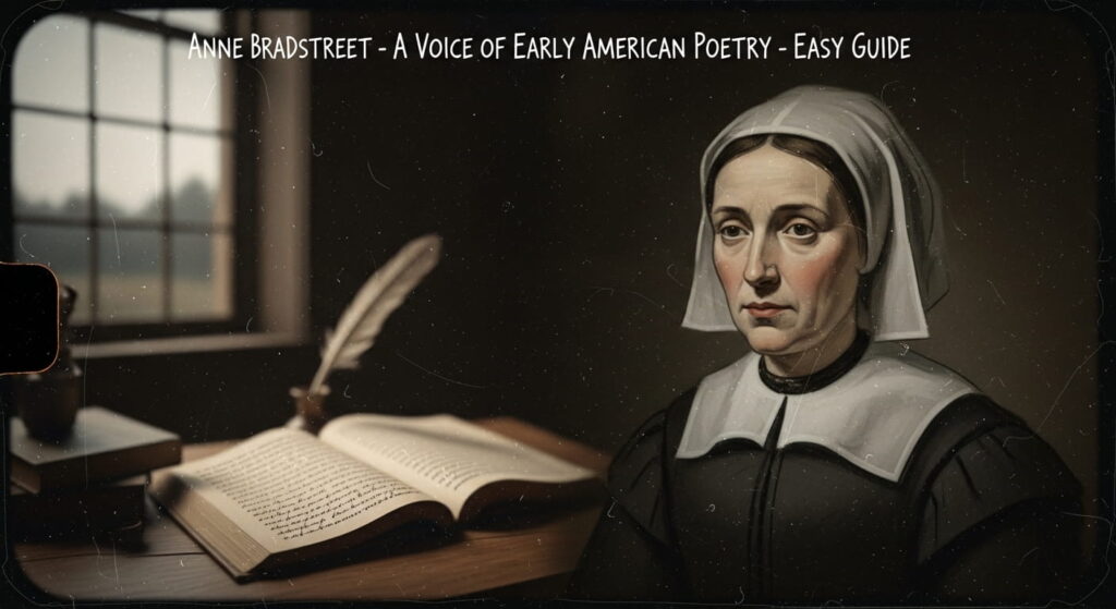 Easy summary of In Memory of My Dear Grandchild by Anne Bradstreet showing grief, faith, and acceptance of death
