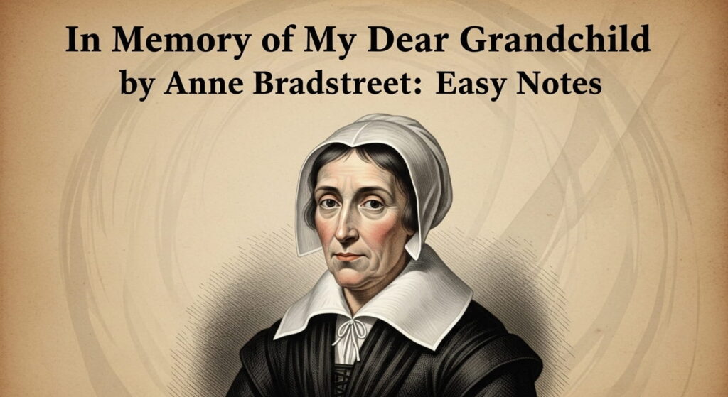 Key themes of Anne Bradstreet poem In Memory of My Dear Grandchild including grief, faith, and hope